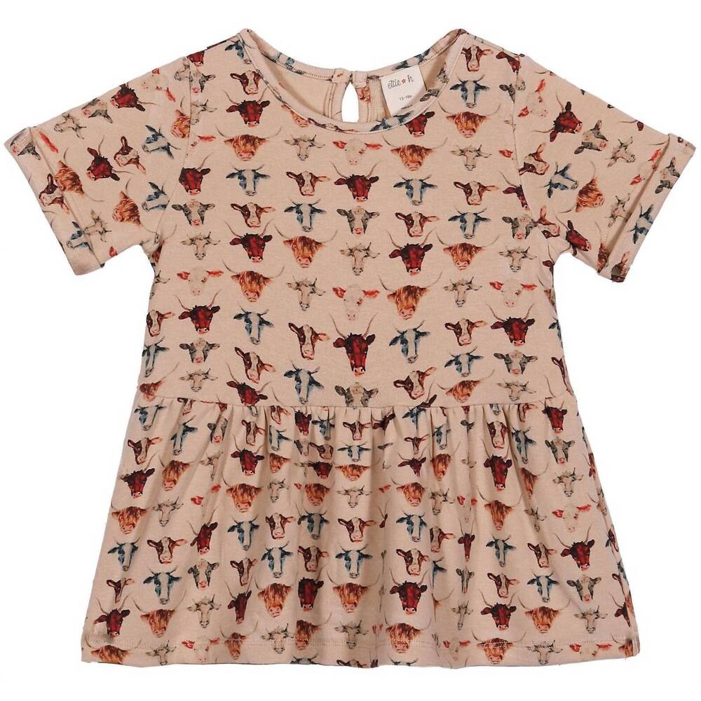 NEW ETTIE + H kid's eliza dress in cows